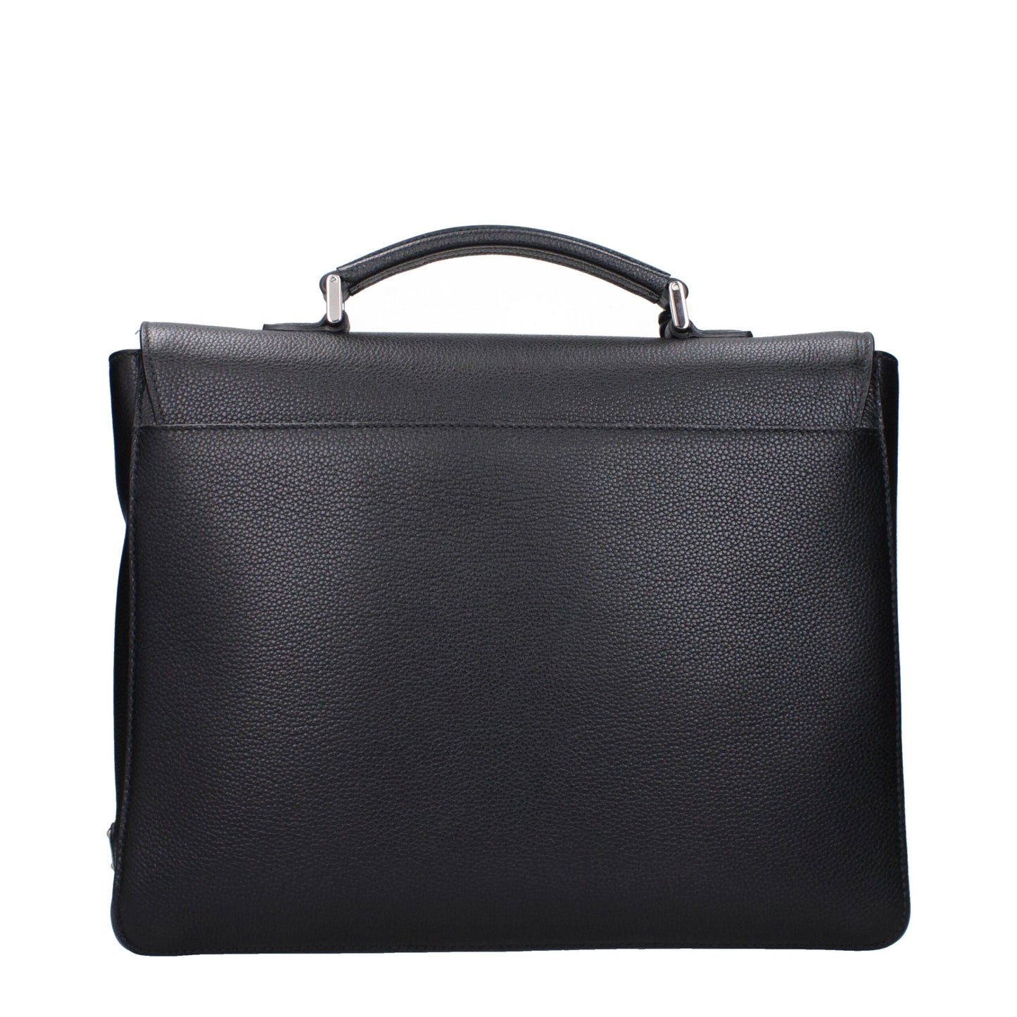 Prada Black Leather Business And Laptop Bags