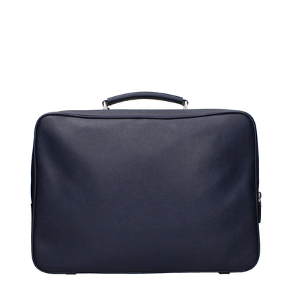 Prada Blue Leather Luggage And Travel