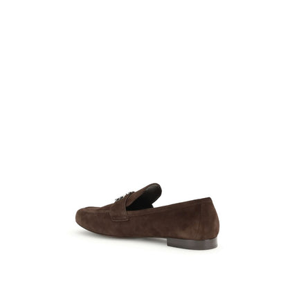 Tory Burch Brown Leather Slip-On Loafers