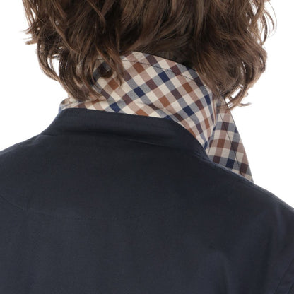 Aquascutum Blue Cotton Men's Raincoat