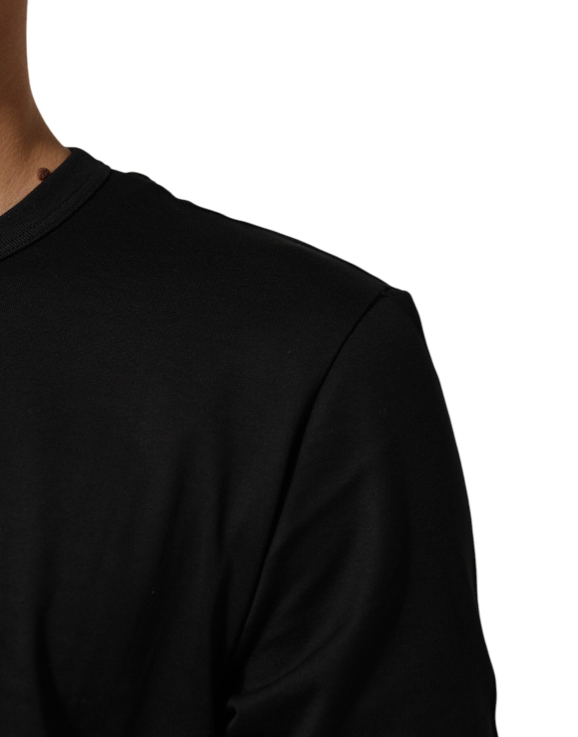 Dolce & Gabbana Black Goodluck 2021 Cotton Crew Neck T-shirt