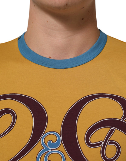 Dolce & Gabbana Yellow Logo Crew Neck Short Sleeves T-shirt