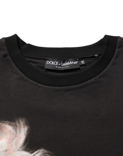 Dolce & Gabbana Black Marilyn Monroe Cotton Crew Neck T-shirt