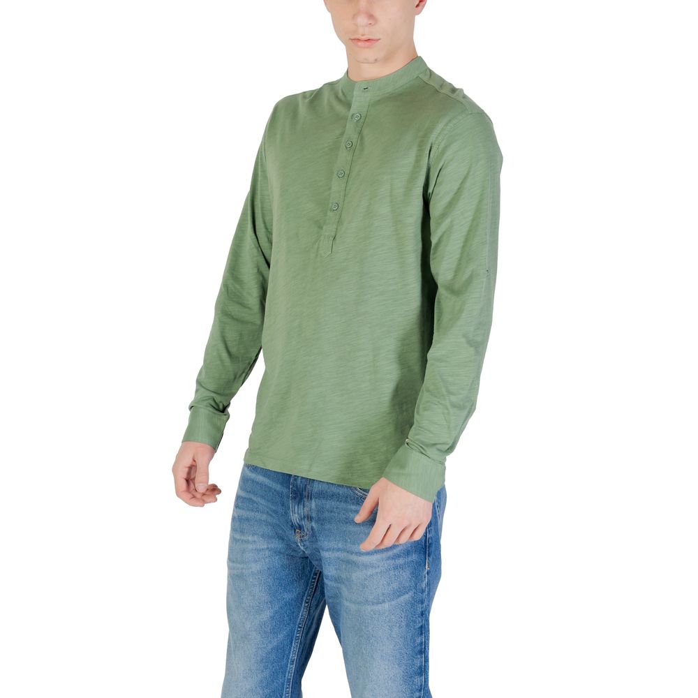 Gianni Lupo Bicolor Cotton Long Sleeve T-Shirt