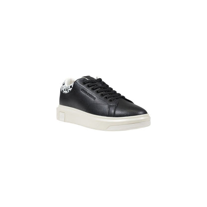 Armani Exchange Black And White Leather Low Top Sneakers