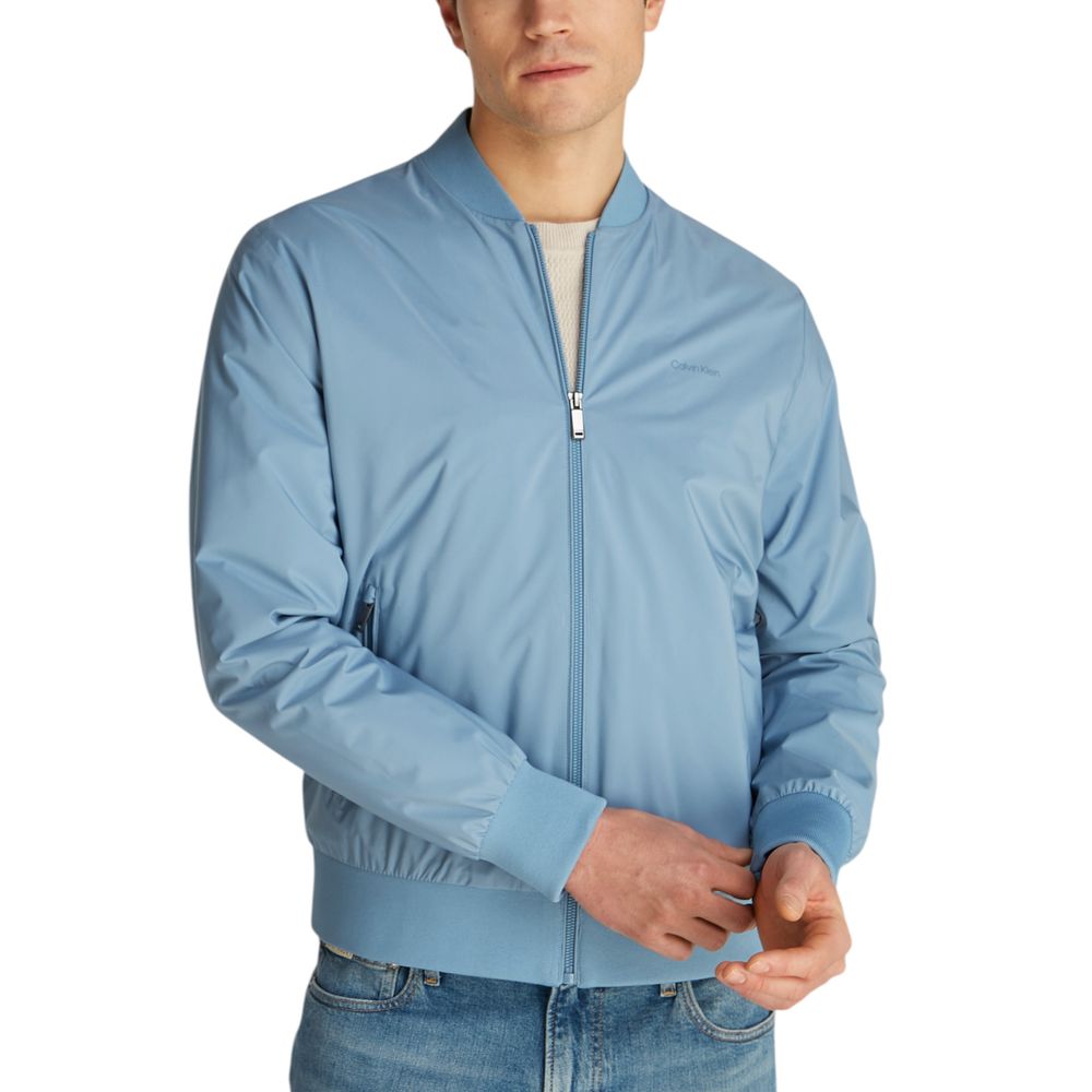Calvin Klein Light Blue Recycled Polyester Jackets & Coat