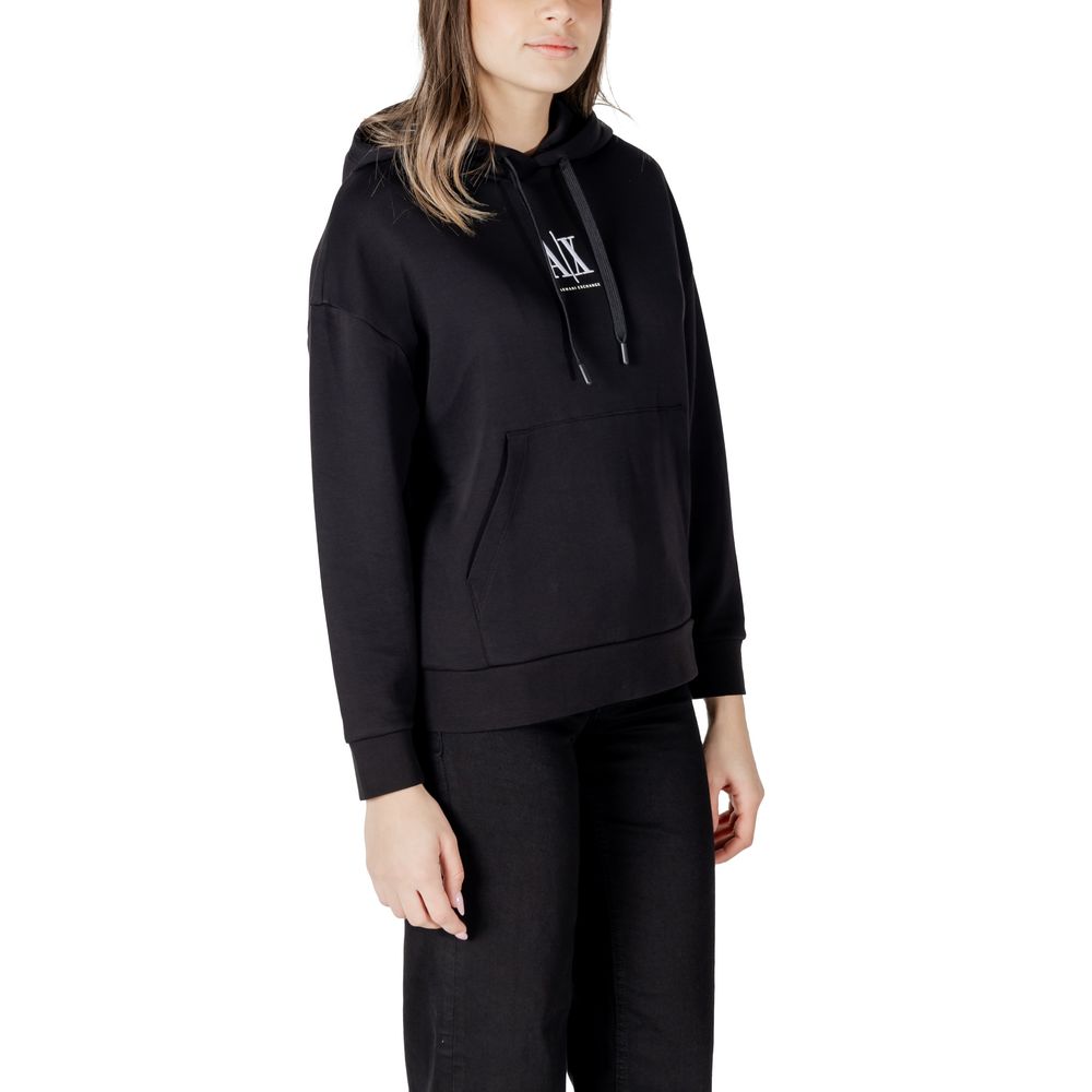 Armani Exchange Black Cotton Hoodie