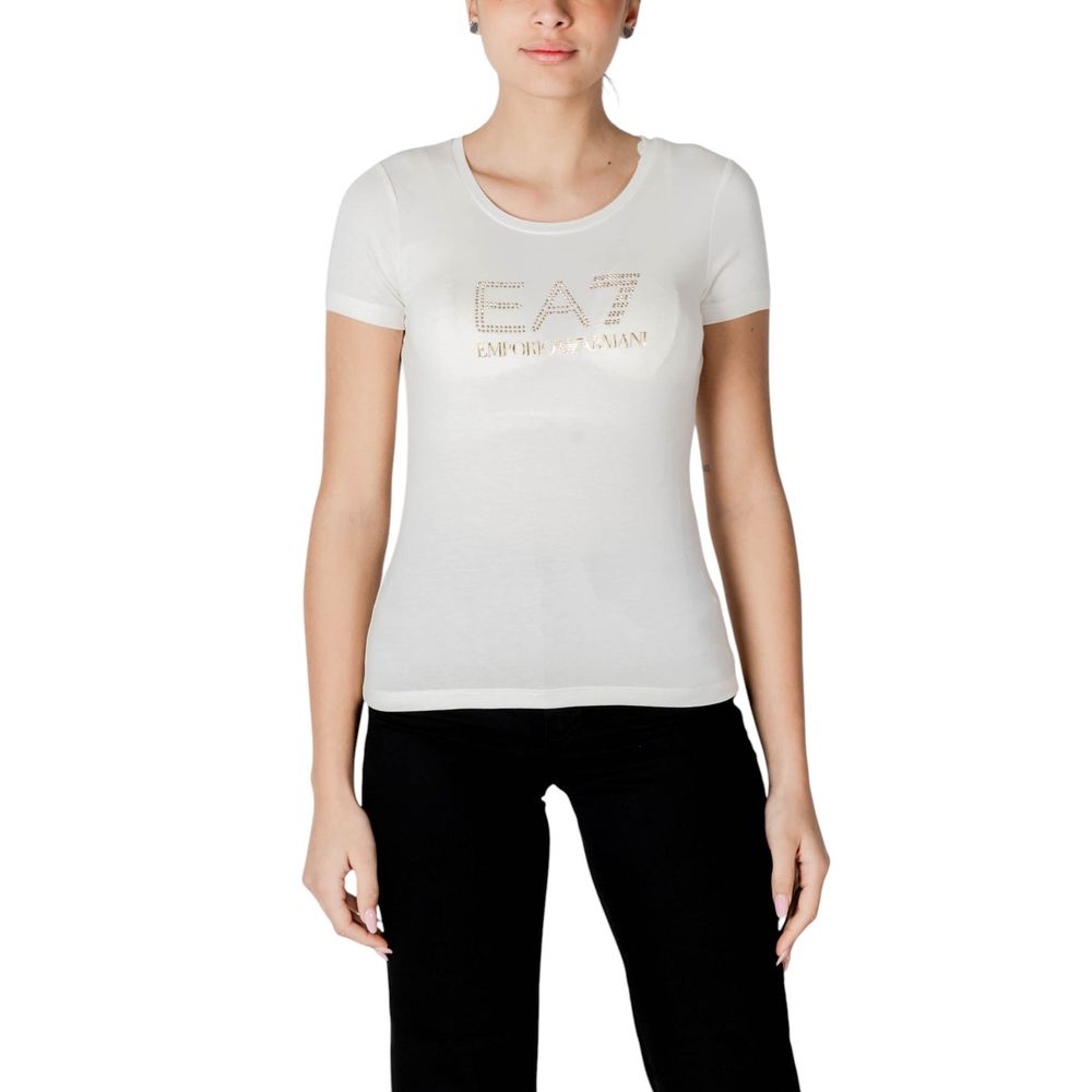 EA7 Emporio Armani Cream Modal T-Shirt