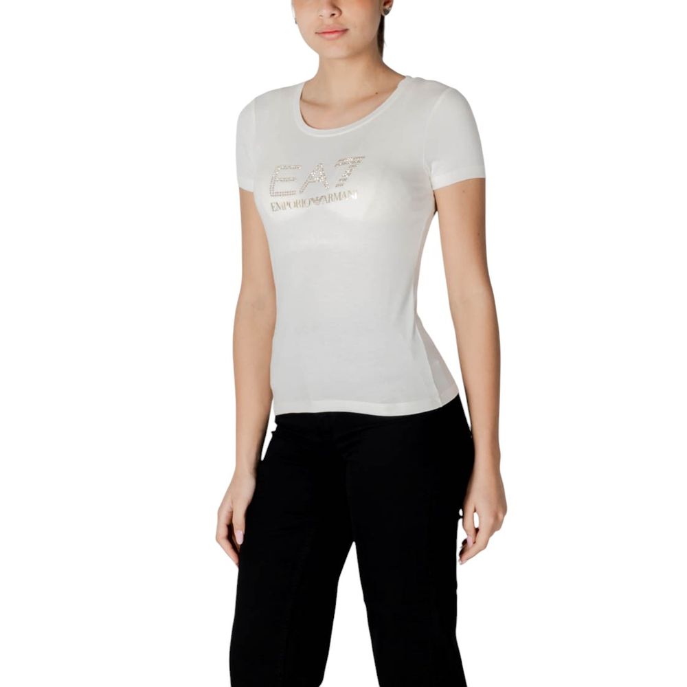 EA7 Emporio Armani Cream Modal T-Shirt