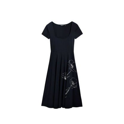 Desigual Black Cotton Midi
