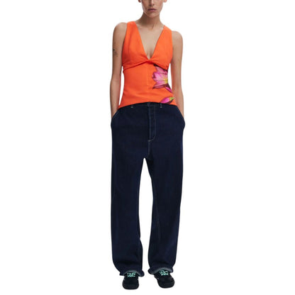 Desigual Orange Polyester Top