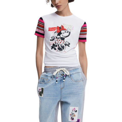 Desigual White Cotton T-Shirt