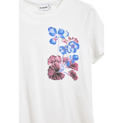 Desigual White Cotton T-Shirt