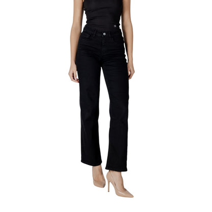 ICHI Black Cotton Relaxed Fit Jean