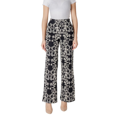 ICHI Black Polyester Pant