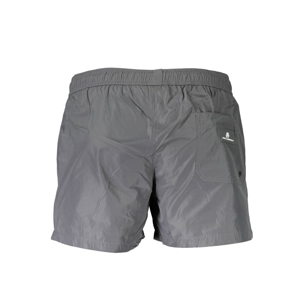 Karl Lagerfeld Grigio Polyester Men Swim Boxer