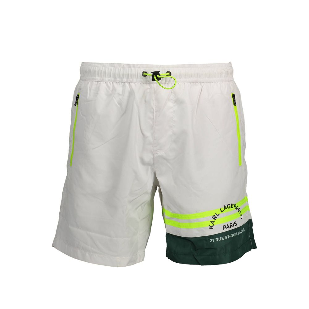 Karl Lagerfeld White Polyester Men's Swim Boxer