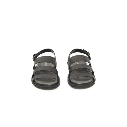 Cerruti 1881 Black Leather Men Sandal