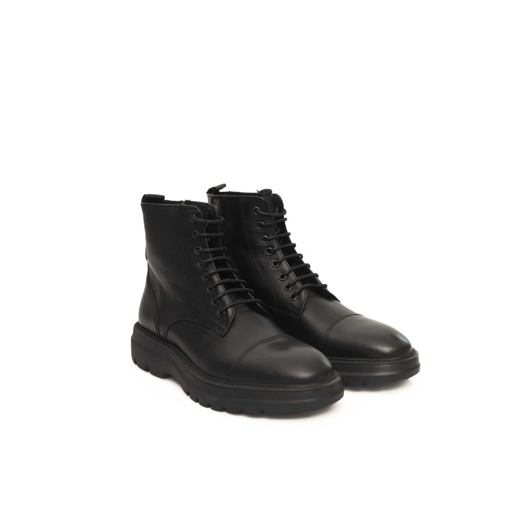 Cerruti 1881 Black Leather Men Boot