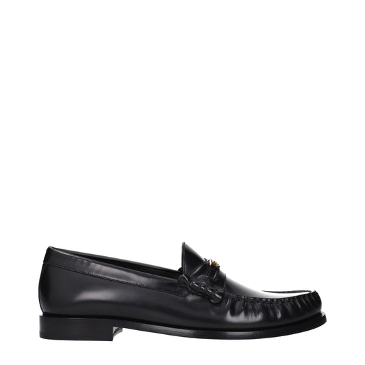 Celine Black Leather Slip-On Loafers