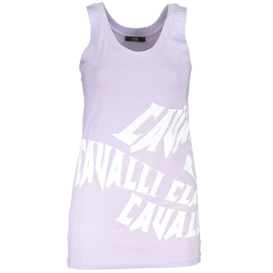 Cavalli Class Purple Cotton Tank Top