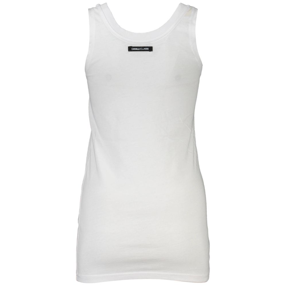 Cavalli Class White Cotton Tank Top