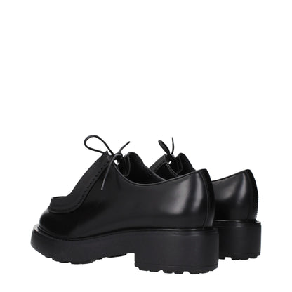 Prada Black Leather Oxfords And Derbies