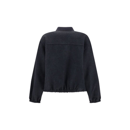 Brunello Cucinelli Blue Fleece Wool Bomber