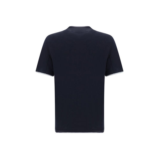 Brunello Cucinelli Blue Cotton T-Shirt