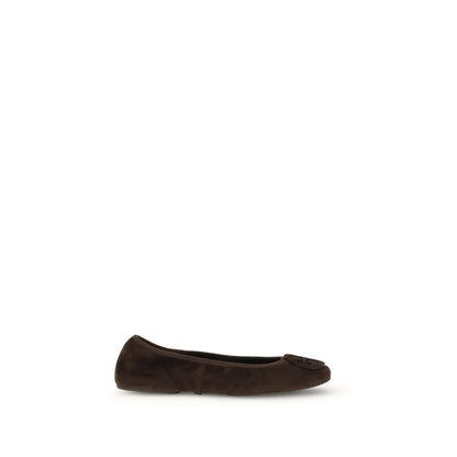 Tory Burch Brown Calf Leather Bos Taurus Ballet Flats