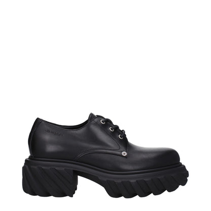 Off-White Black Leather Oxfords And Derbies