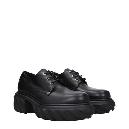 Off-White Black Leather Oxfords And Derbies