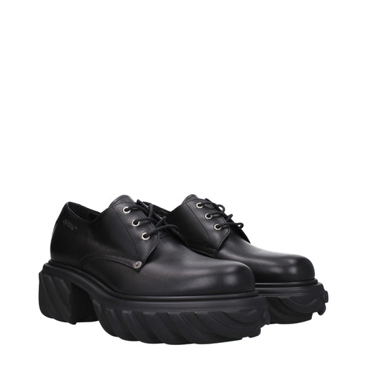 Off-White Black Leather Oxfords And Derbies