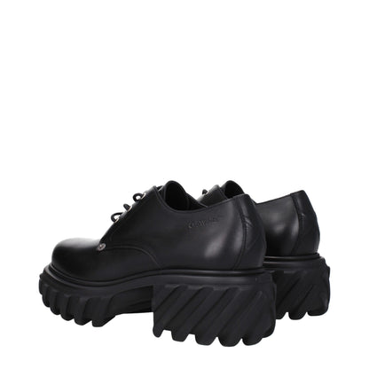 Off-White Black Leather Oxfords And Derbies
