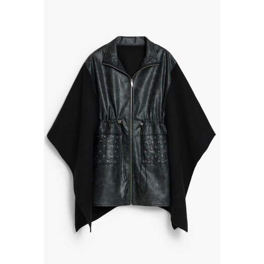 Desigual Black Polyester Women Poncho