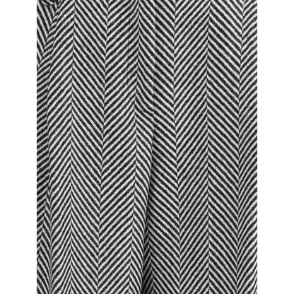 Forte_Forte High-waisted Wool Trousers with chevron pattern