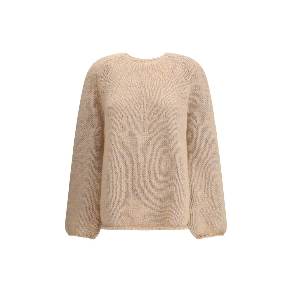 Forte_Forte perforated rib-knit pattern Sweater