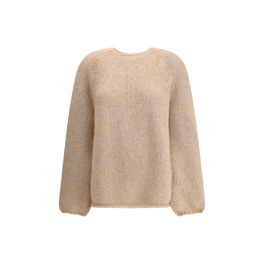 Forte_Forte perforated rib-knit pattern Sweater