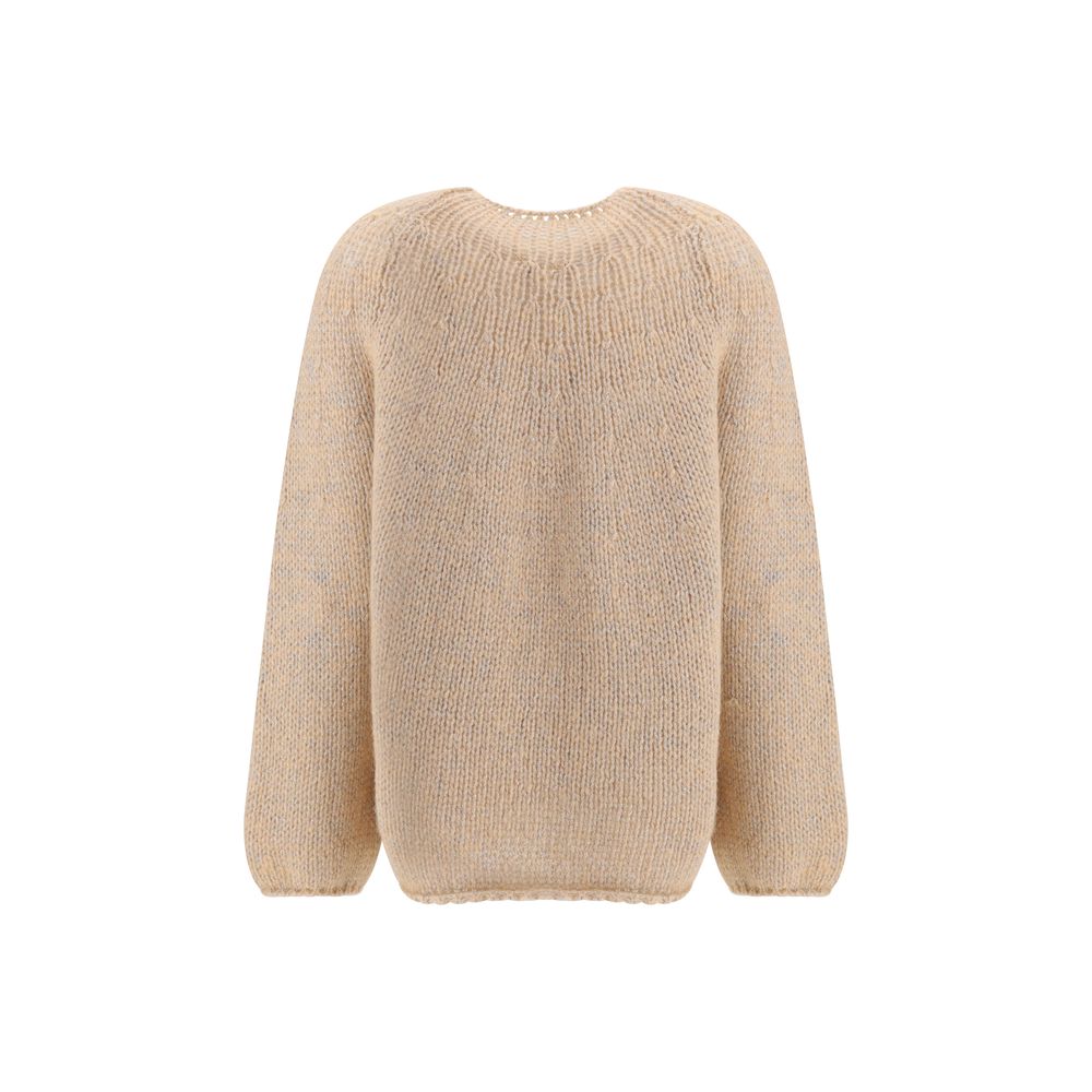 Forte_Forte perforated rib-knit pattern Sweater
