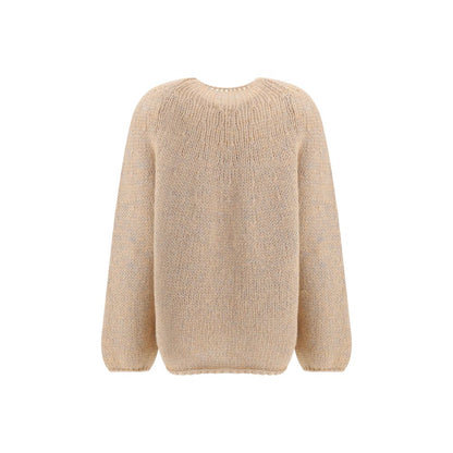 Forte_Forte perforated rib-knit pattern Sweater