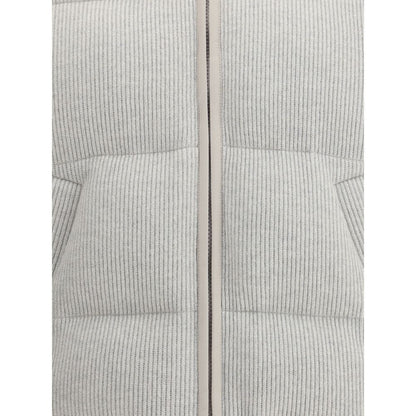 Brunello Cucinelli Gray Cashmere Full-Length Jacket