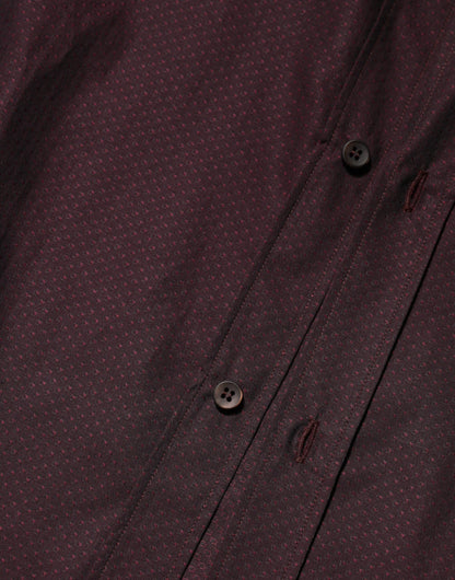 Dolce & Gabbana Violet GOLD Cotton Collared Dress Formal Shirt