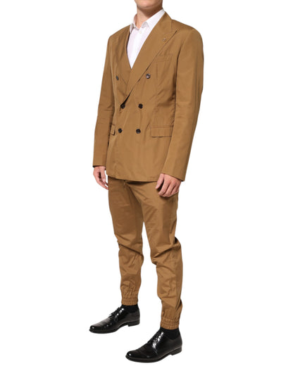 Dolce & Gabbana Brown TAORMINA Double-Breasted 2 Piece Suit