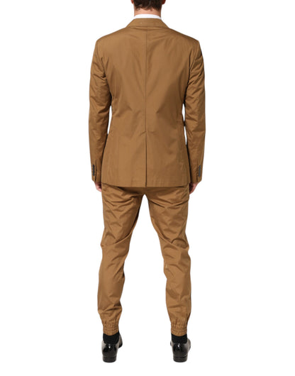 Dolce & Gabbana Brown TAORMINA Double-Breasted 2 Piece Suit