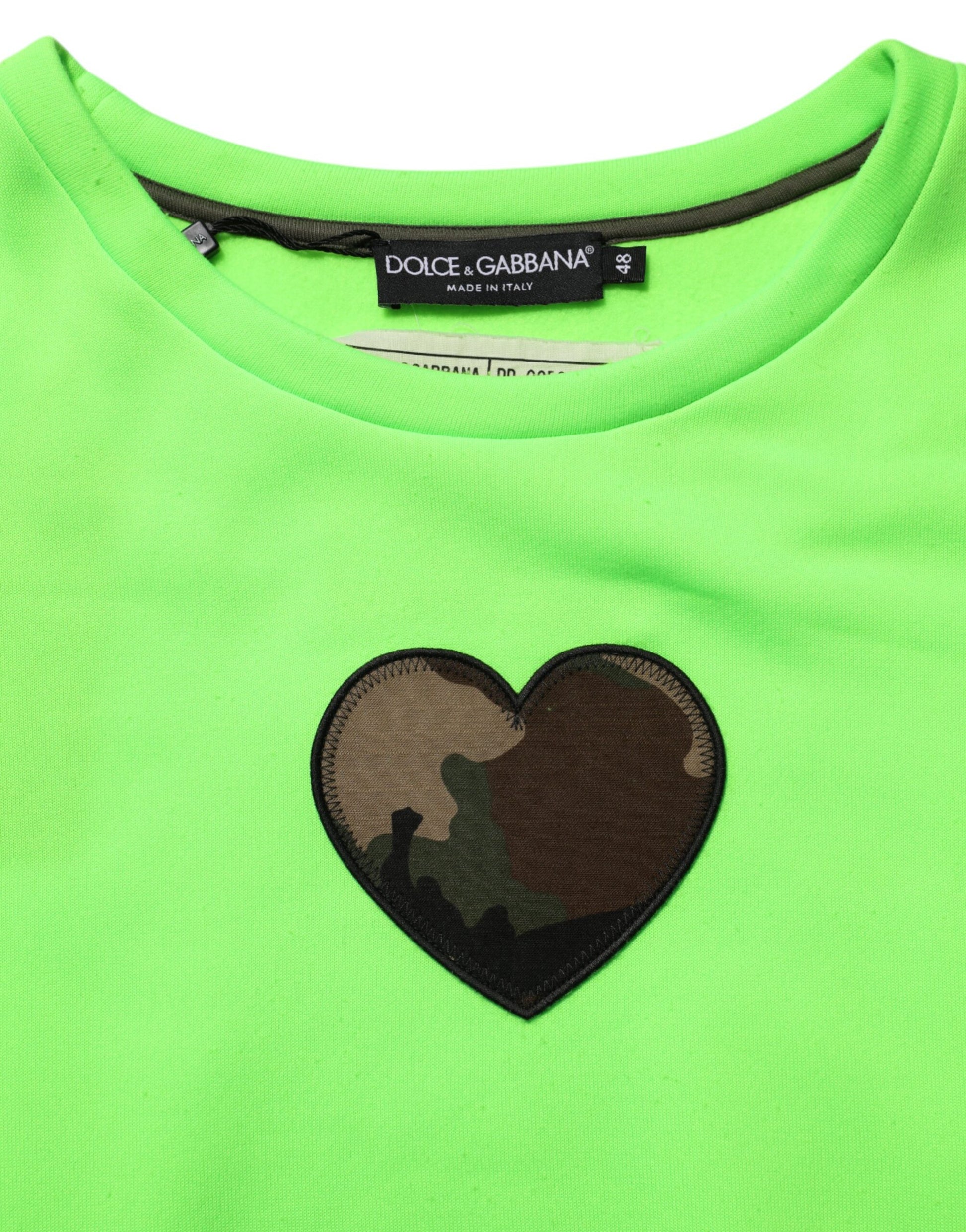 Dolce & Gabbana Green Patchwork Men Sweatshirt Sweater