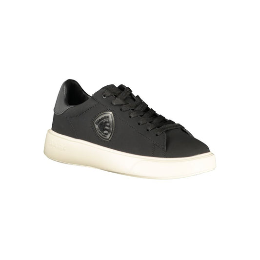 Blauer Black Leather Men Sneaker