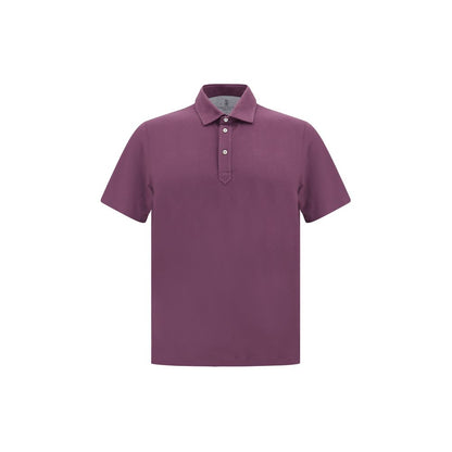 Brunello Cucinelli Purple Cotton Polo Shirt