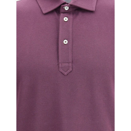 Brunello Cucinelli Purple Cotton Polo Shirt
