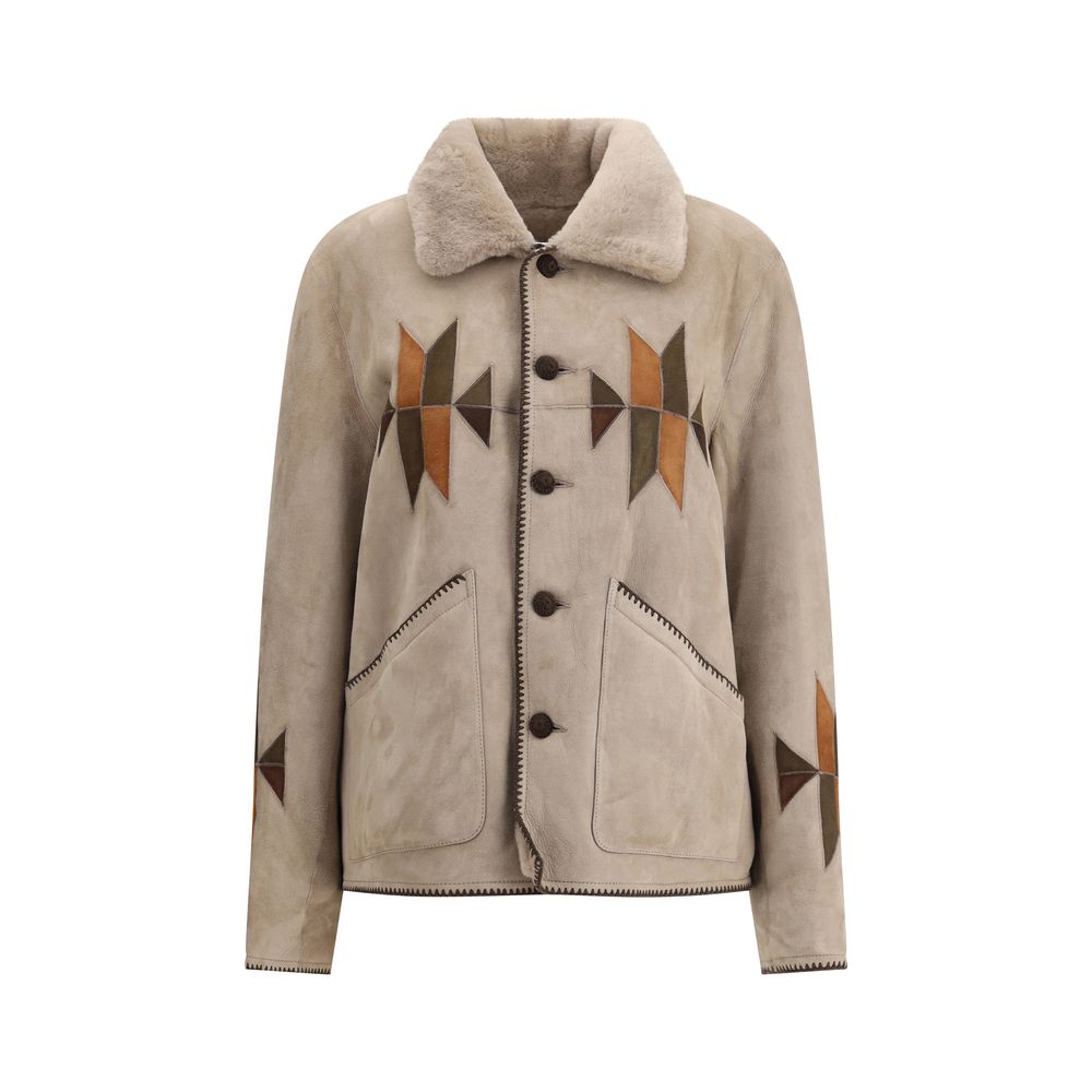 Baziszt Reversible Rigel Suede Shearling Jacket