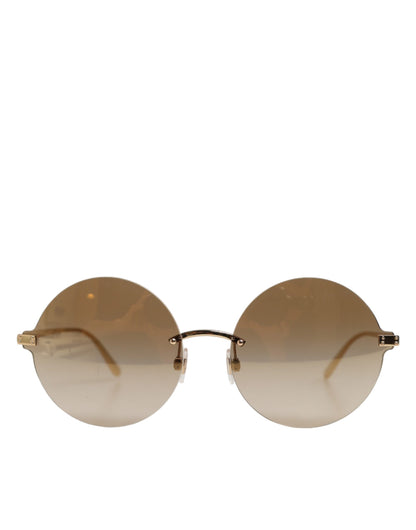 Dolce & Gabbana DG2228 Gold Plated Round Lenses Shades Eyewear Sunglasses